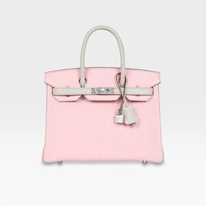 Hermès - Birkin 25 - Rose Sakura & Gris Perle Chevre Mysore